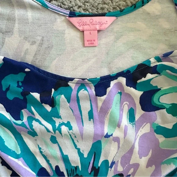 Lilly Pulitzer Blue and Purple Floral Dress - Picture 3 of 4